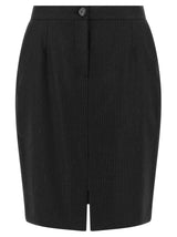 Blazé Milano Black Virgin Wool Midi Skirt