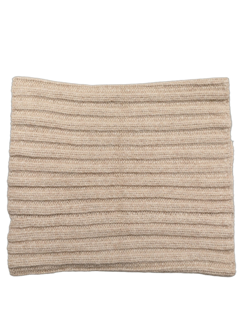 Dolce & Gabbana Light Beige Ribbed Knit Neck Warmer Scarf
