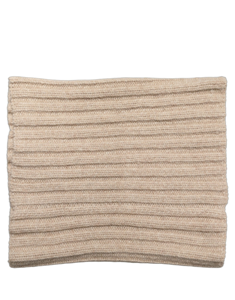 Dolce & Gabbana Light Beige Ribbed Knit Neck Warmer Scarf