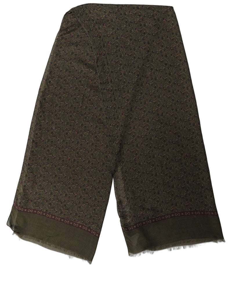 Dolce & Gabbana Olive Green Modal Floral Shawl Stole Scarf