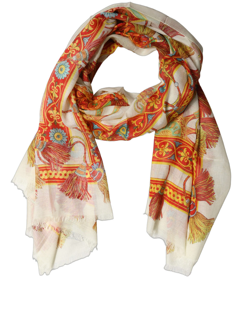 Dolce & Gabbana Multicolor Carretto Print Modal Shawl Scarf