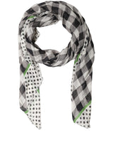 Dolce & Gabbana Black White Napoli Modal Check Shawl Scarf