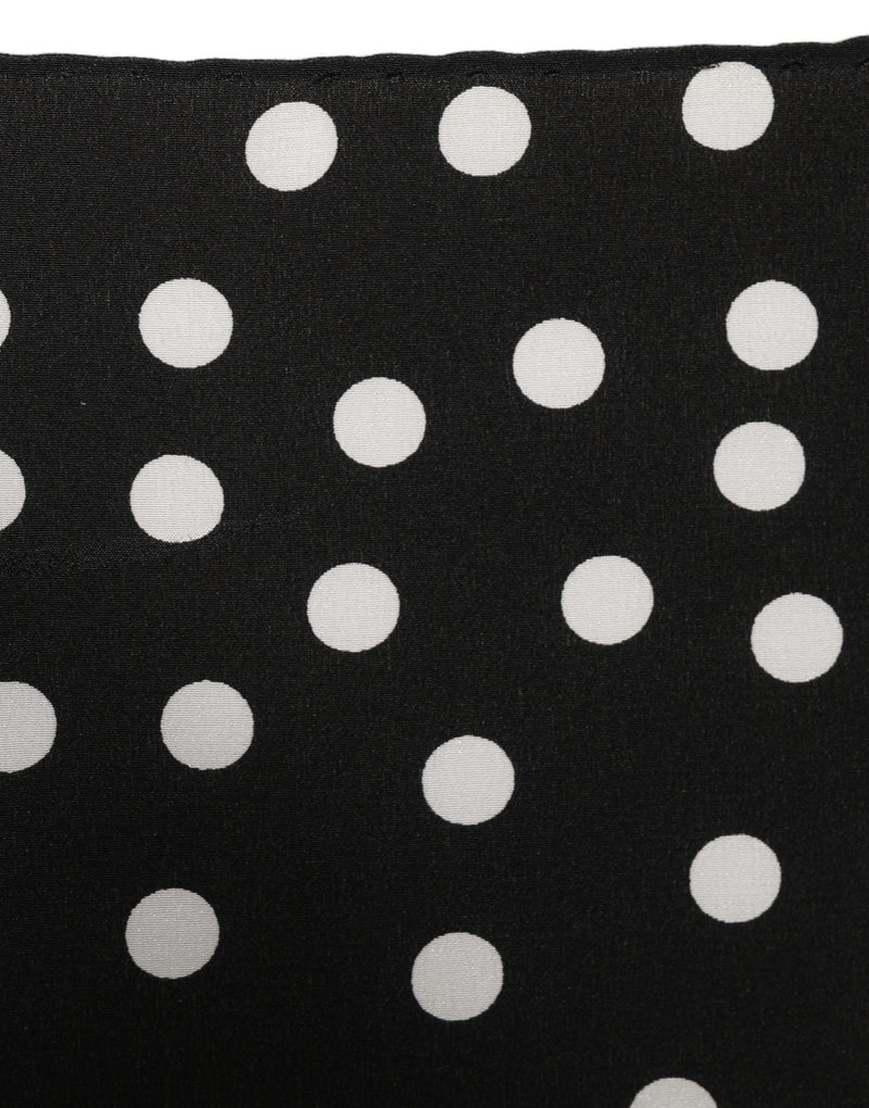 Dolce & Gabbana Black White Polka Dot Square Foulard Scarf