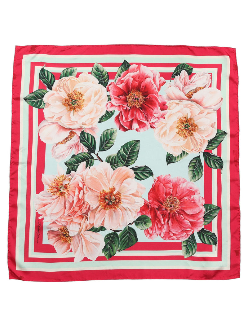 Dolce & Gabbana Multicolor Floral Print Square Foulard Scarf
