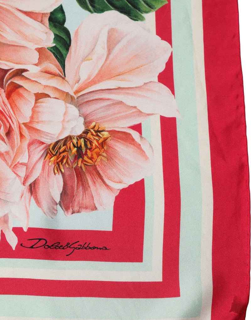 Dolce & Gabbana Multicolor Floral Print Square Foulard Scarf