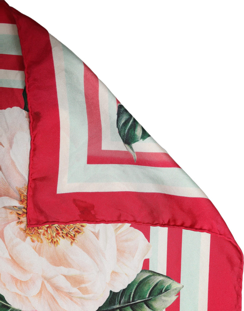Dolce & Gabbana Multicolor Floral Print Square Foulard Scarf