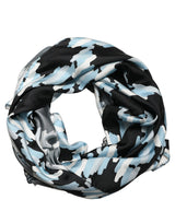 Dolce & Gabbana Black Blue Abstract Silk Shawl Stole Scarf