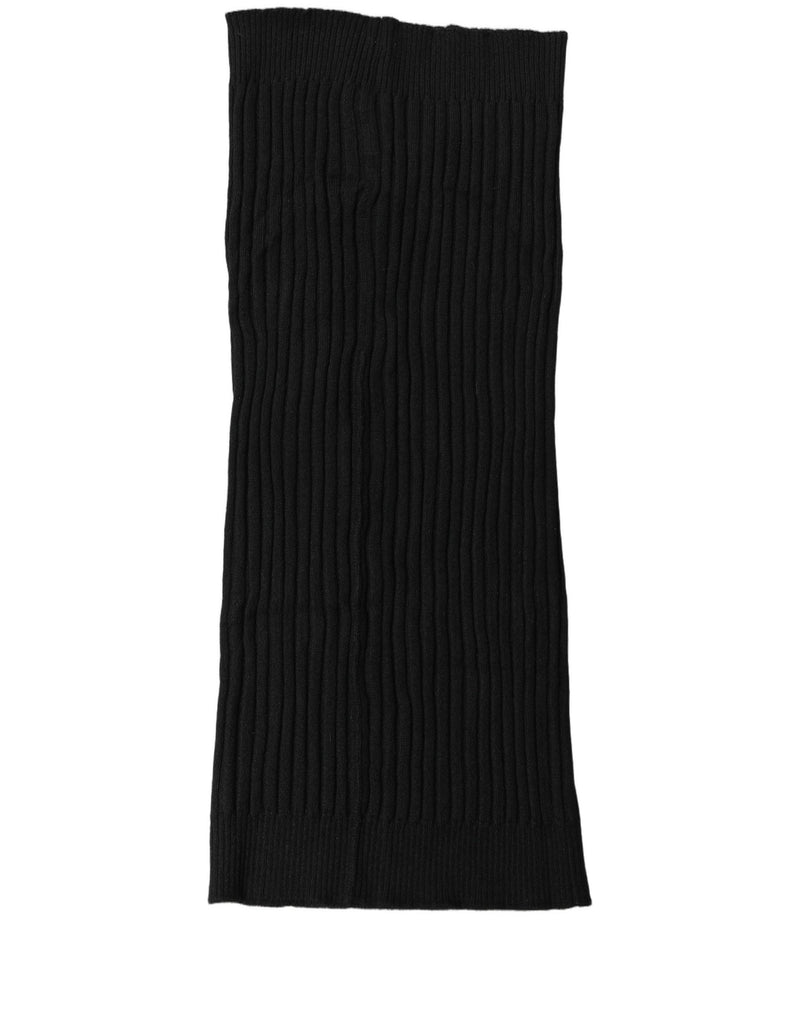 Dolce & Gabbana Black Cashmere Ribbed Knit Neck Warmer