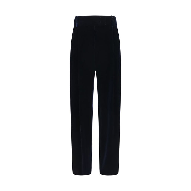 Giorgio Armani Blue Viscose Casual Pants