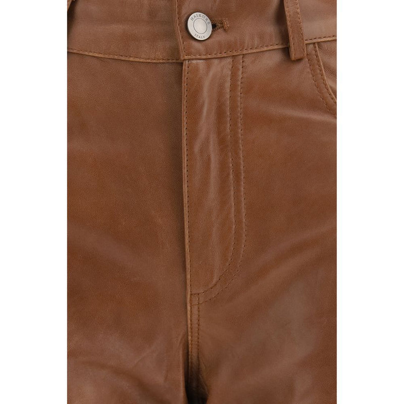 Haikure Brown Lambskin Flared Pants