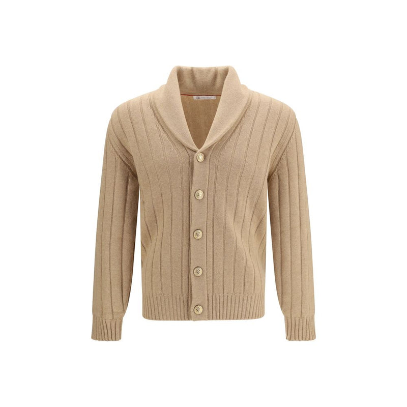 Brunello Cucinelli Beige Cashmere Cardigan