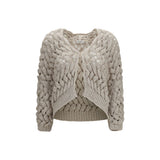 Brunello Cucinelli Beige Silk Cardigan