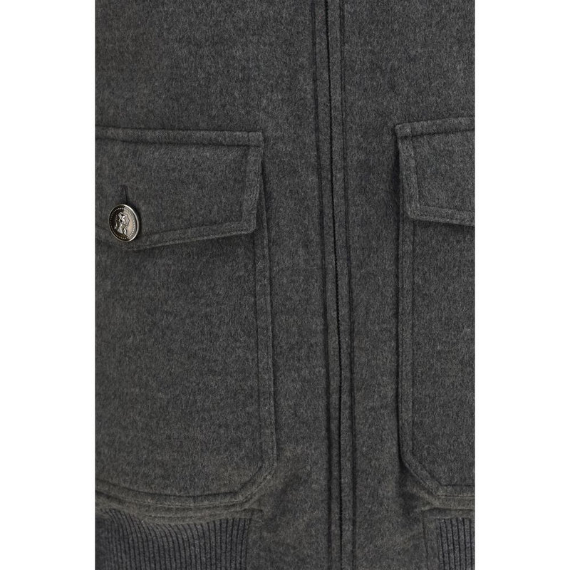 Brunello Cucinelli Gray Cashmere Bomber