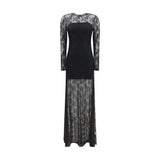 Nissa Black Polyester Cocktail Dress
