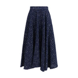 Sara Roka Blue Polyester Long Skirt