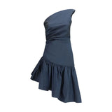 Sara Roka Blue Polyester Cocktail Dress
