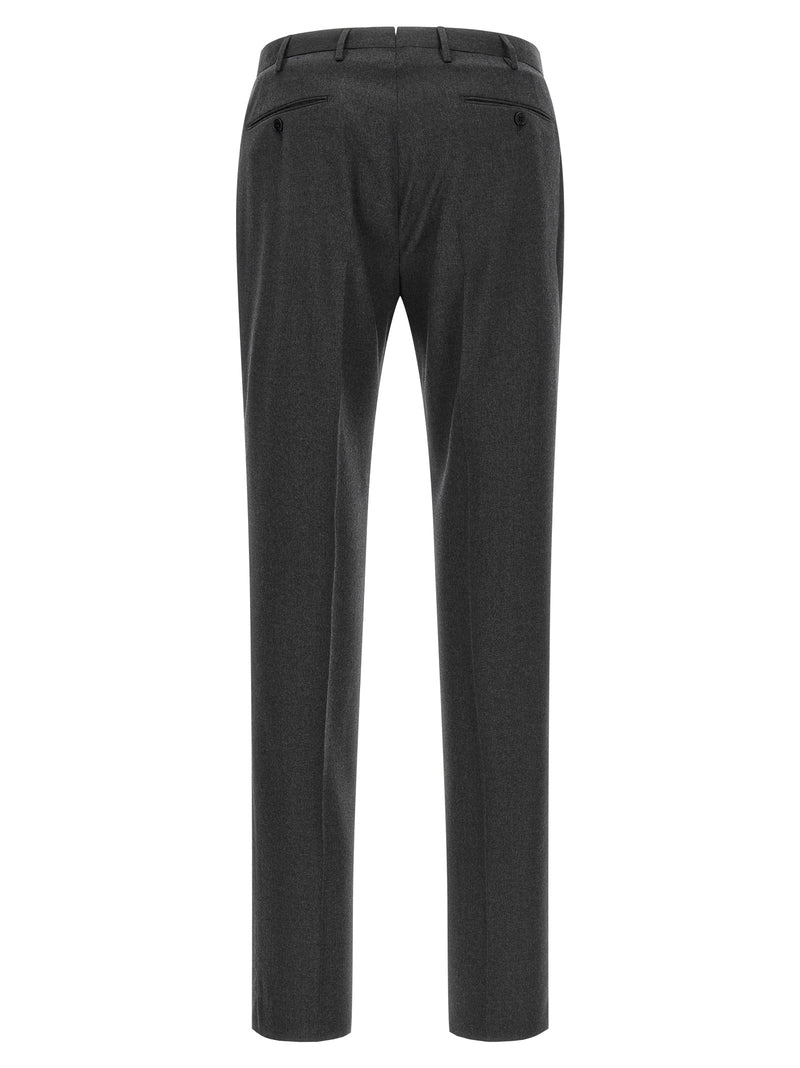 Incotex Gray Virgin Wool Dress Pants
