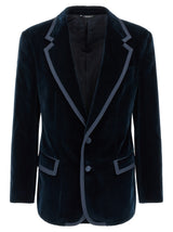 Dolce & Gabbana Blue Cotton Blazer