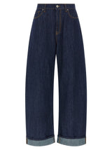 P.A.R.O.S.H. Blue Cotton Relaxed Fit Jeans