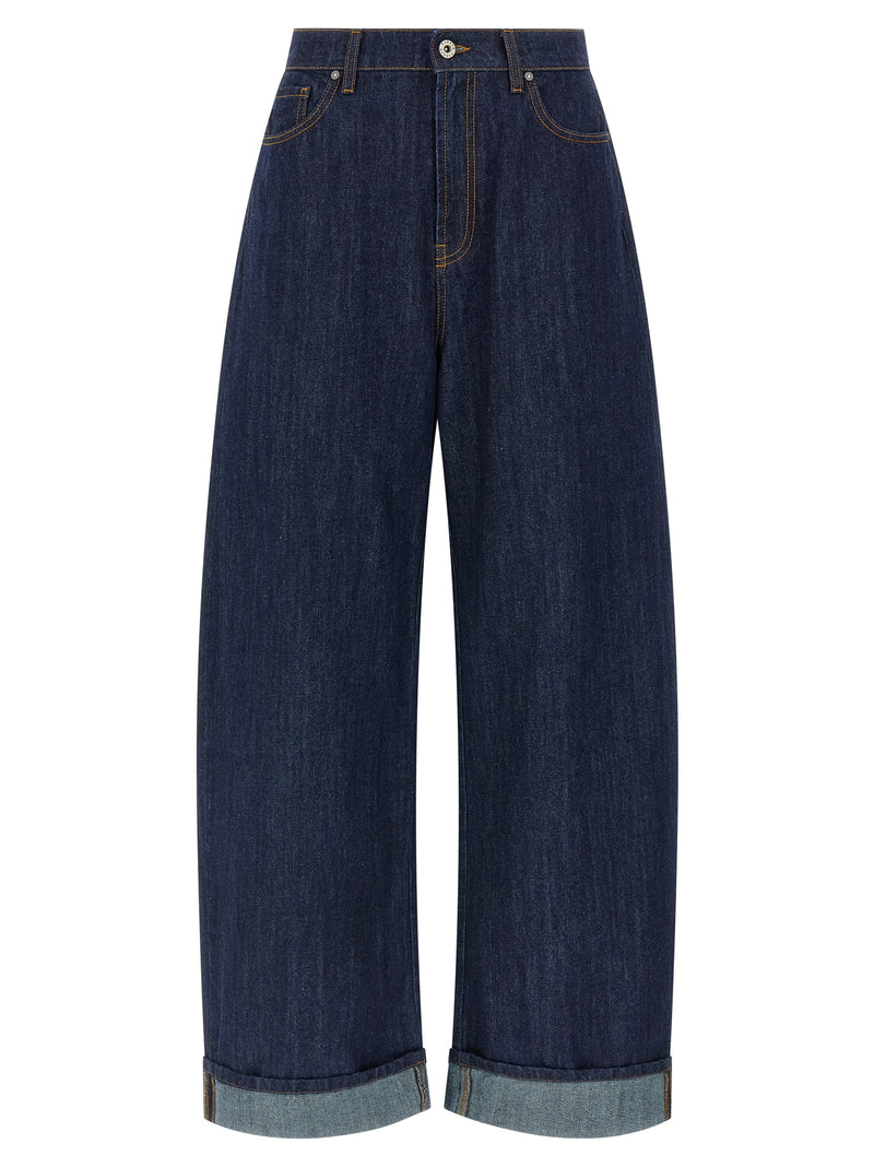 P.A.R.O.S.H. Blue Cotton Relaxed Fit Jeans
