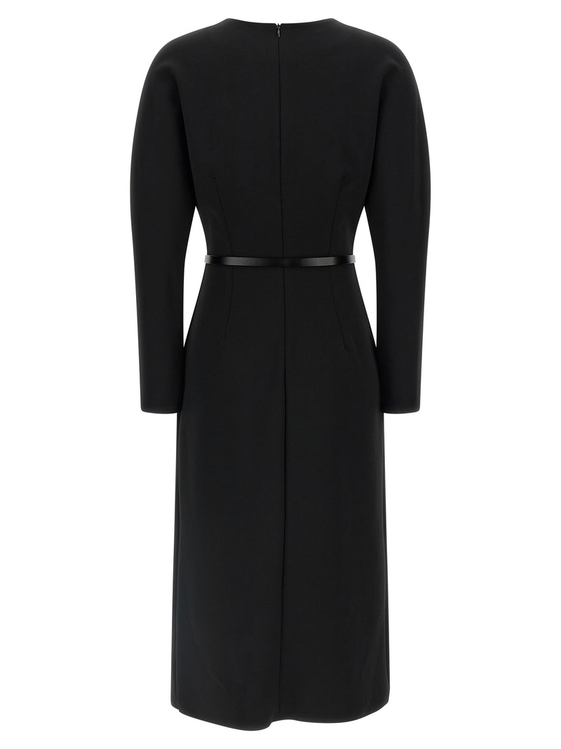 P.A.R.O.S.H. Black Polyester Midi Dress