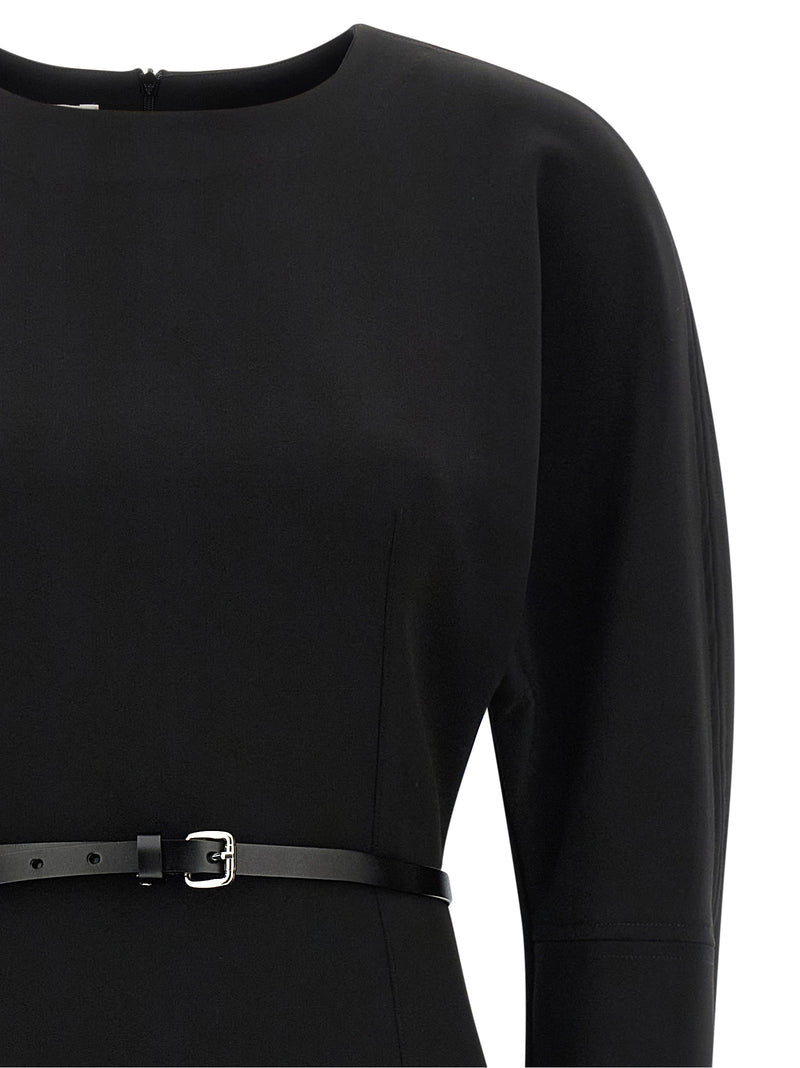 P.A.R.O.S.H. Black Polyester Midi Dress