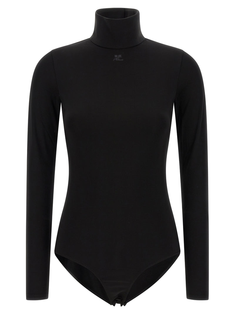 Courrèges Black Viscose Bodysuit