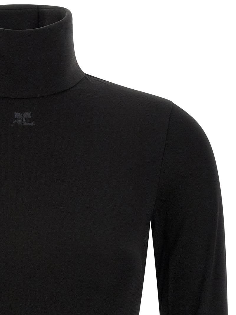 Courrèges Black Viscose Bodysuit