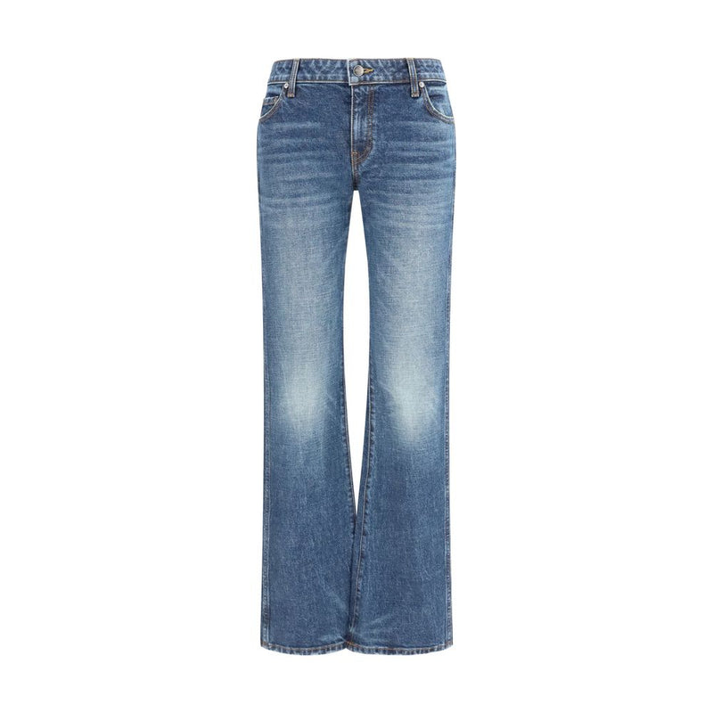 Khaite Blue Cotton Bootcut Jeans