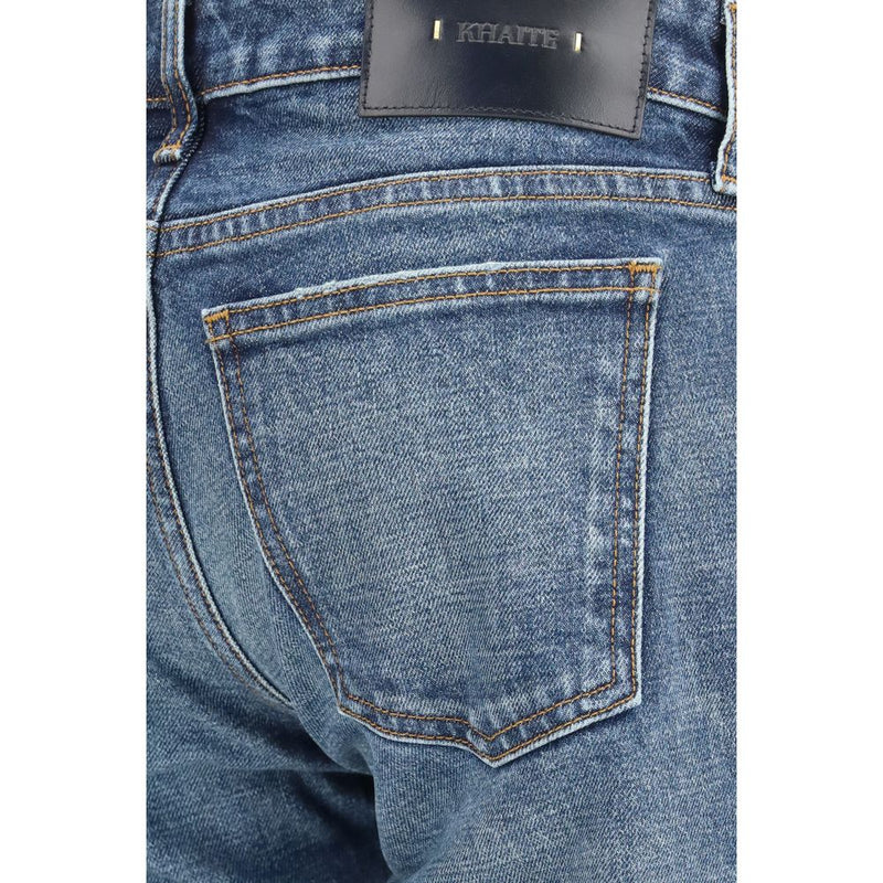 Khaite Blue Cotton Bootcut Jeans