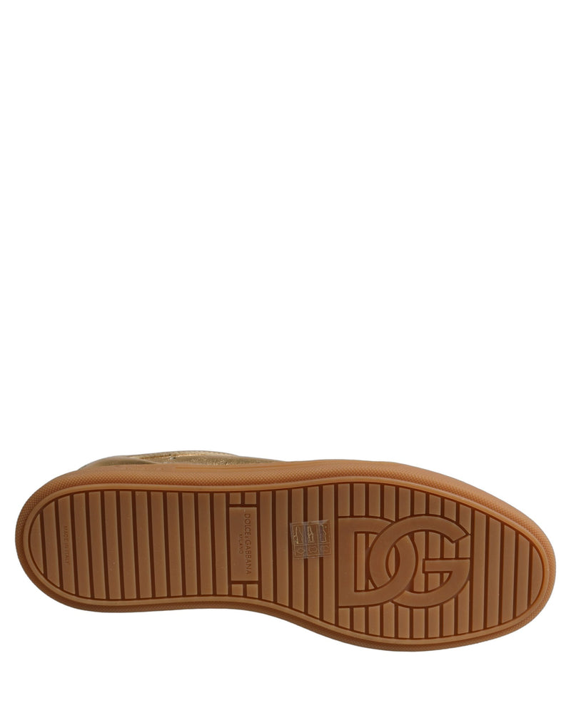 Dolce & Gabbana Gold Saint Tropez Low Top Sneakers Shoes