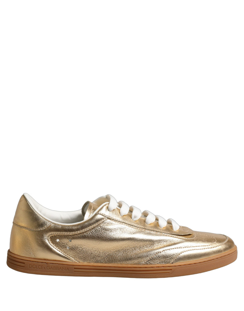 Dolce & Gabbana Gold Saint Tropez Low Top Sneakers Shoes