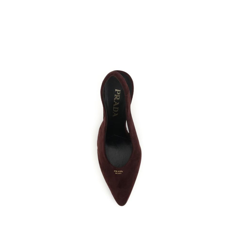 Prada Bordeaux Calf Leather Bos Taurus High Heel Pumps
