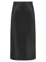 CO Black Lamb Leather Midi Skirt