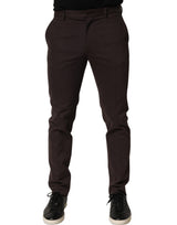 Dolce & Gabbana Brown Cotton Skinny Leg Dress Trouser Pants
