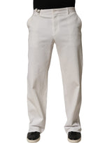 Dolce & Gabbana White Cotton StraightLeg Casual Trouser Pants