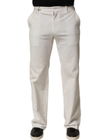 Dolce & Gabbana White Cotton StraightLeg Casual Trouser Pants