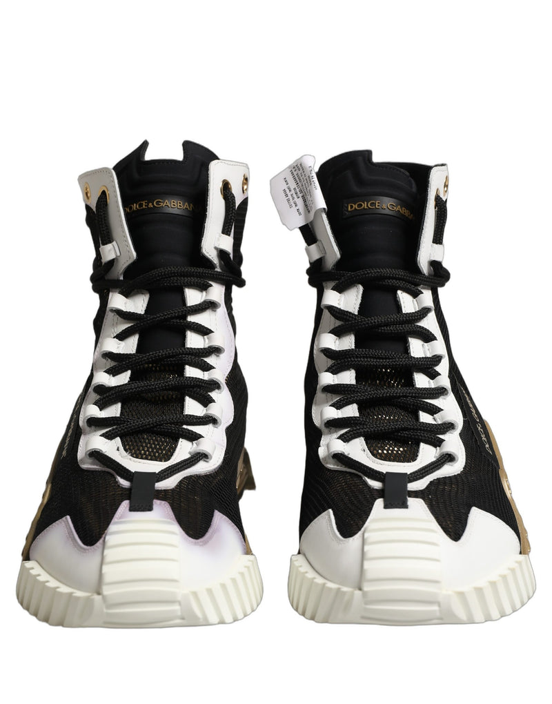 Dolce & Gabbana Black Gold NS1 High Top Sneakers Shoes
