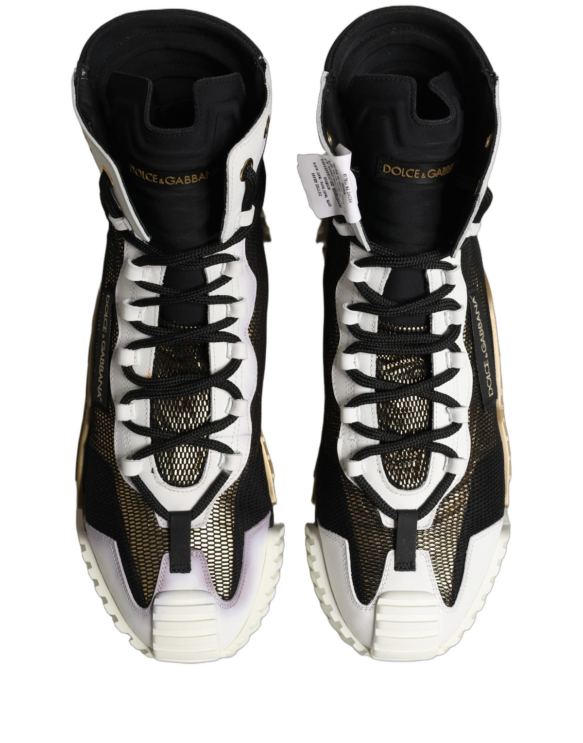 Dolce & Gabbana Black Gold NS1 High Top Sneakers Shoes