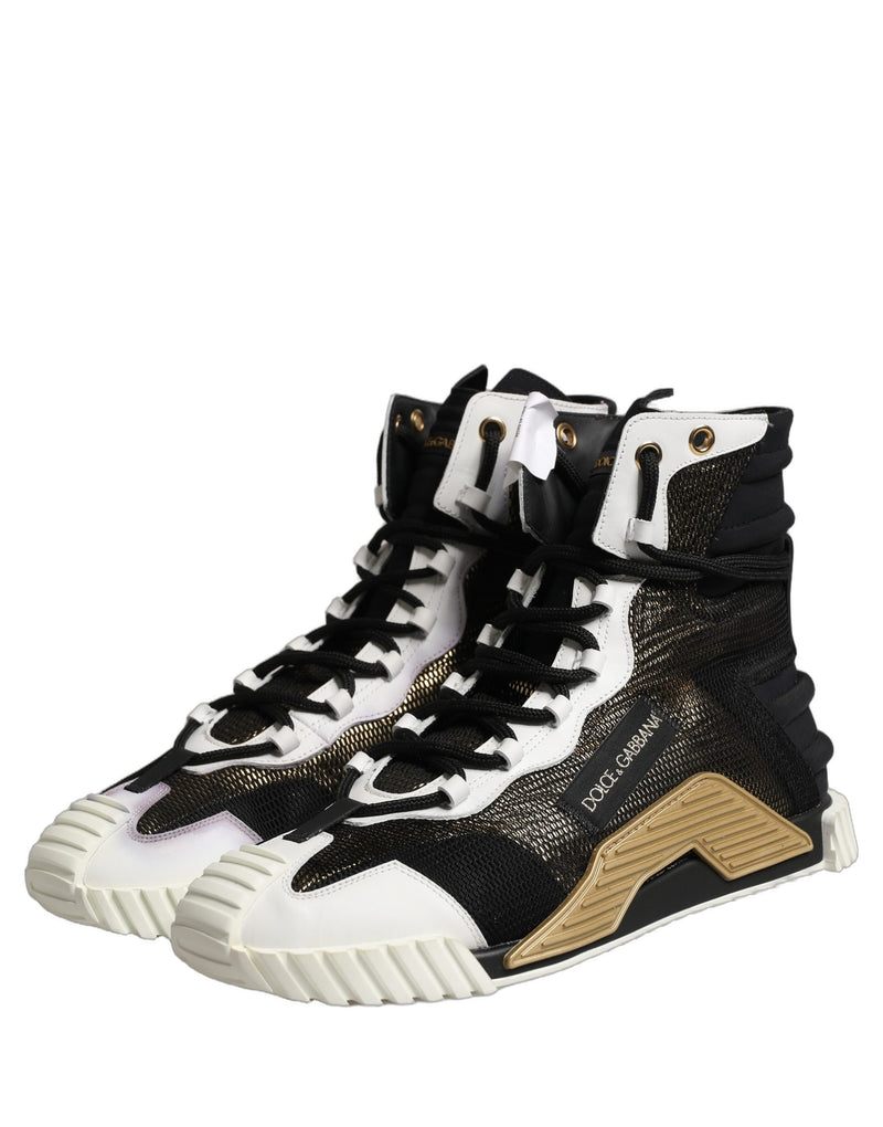 Dolce & Gabbana Black Gold NS1 High Top Sneakers Shoes