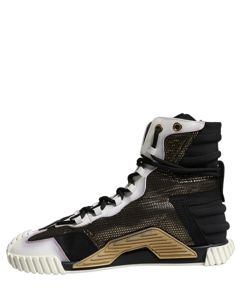 Dolce & Gabbana Black Gold NS1 High Top Sneakers Shoes