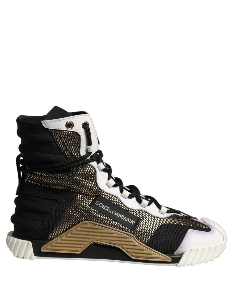 Dolce & Gabbana Black Gold NS1 High Top Sneakers Shoes