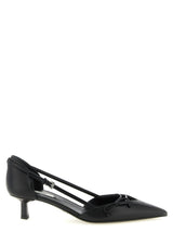Prada Black Goatskin Mid Heel Pumps
