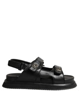 Dolce & Gabbana Black DG Logo Sandals Flats Slippers Shoes