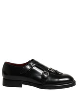 Dolce & Gabbana Black Leather Monk Strap Formal Dress Shoes