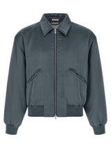 SECOND/LAYER Gray Viscose Bomber