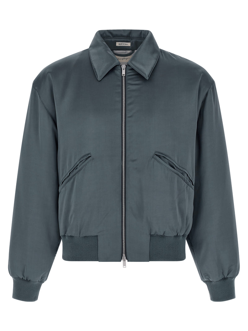 SECOND/LAYER Gray Viscose Bomber