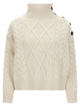 Yves Salomon White Wool Cardigan