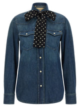 Valentino Garavani Blue Cotton Blouse