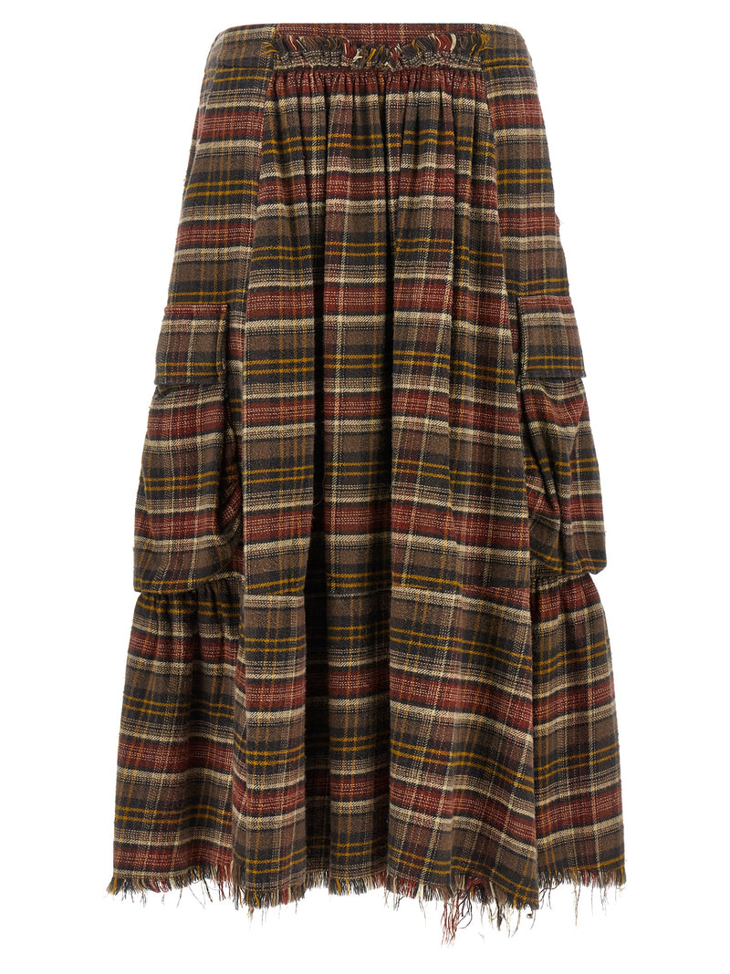 R13 Brown Cotton Mini Skirt